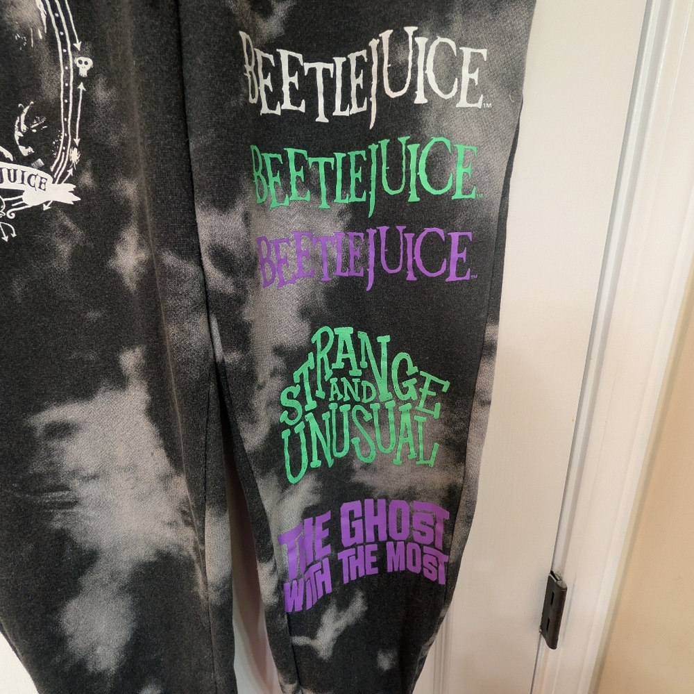 Purple Graphic Sweatshirt & Black Tie-Dye Joggers Set - Purple/Black - Picture 4 of 14